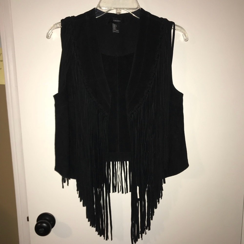 Real Leather Vest with Fringe
